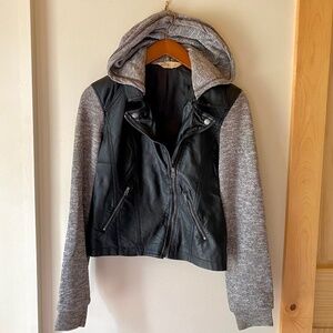 Hollister Vegan Leather & Terry Fleece Jacket